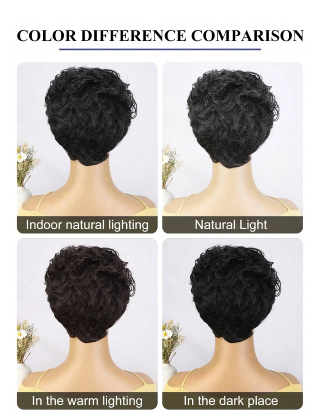 Short Curly Pixie Cut Wig for Daily Wear