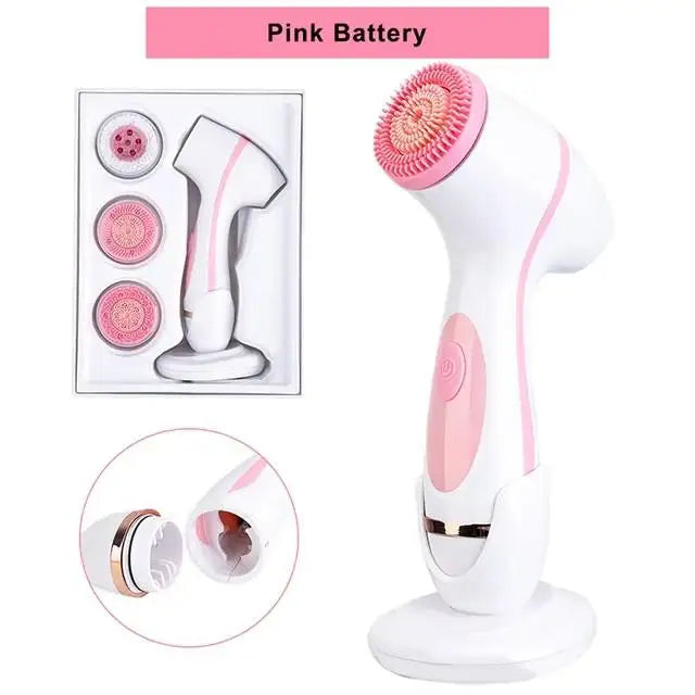 3-in-1 Waterproof Electric Facial Cleansing Brush for Deep Skin Exfoliation