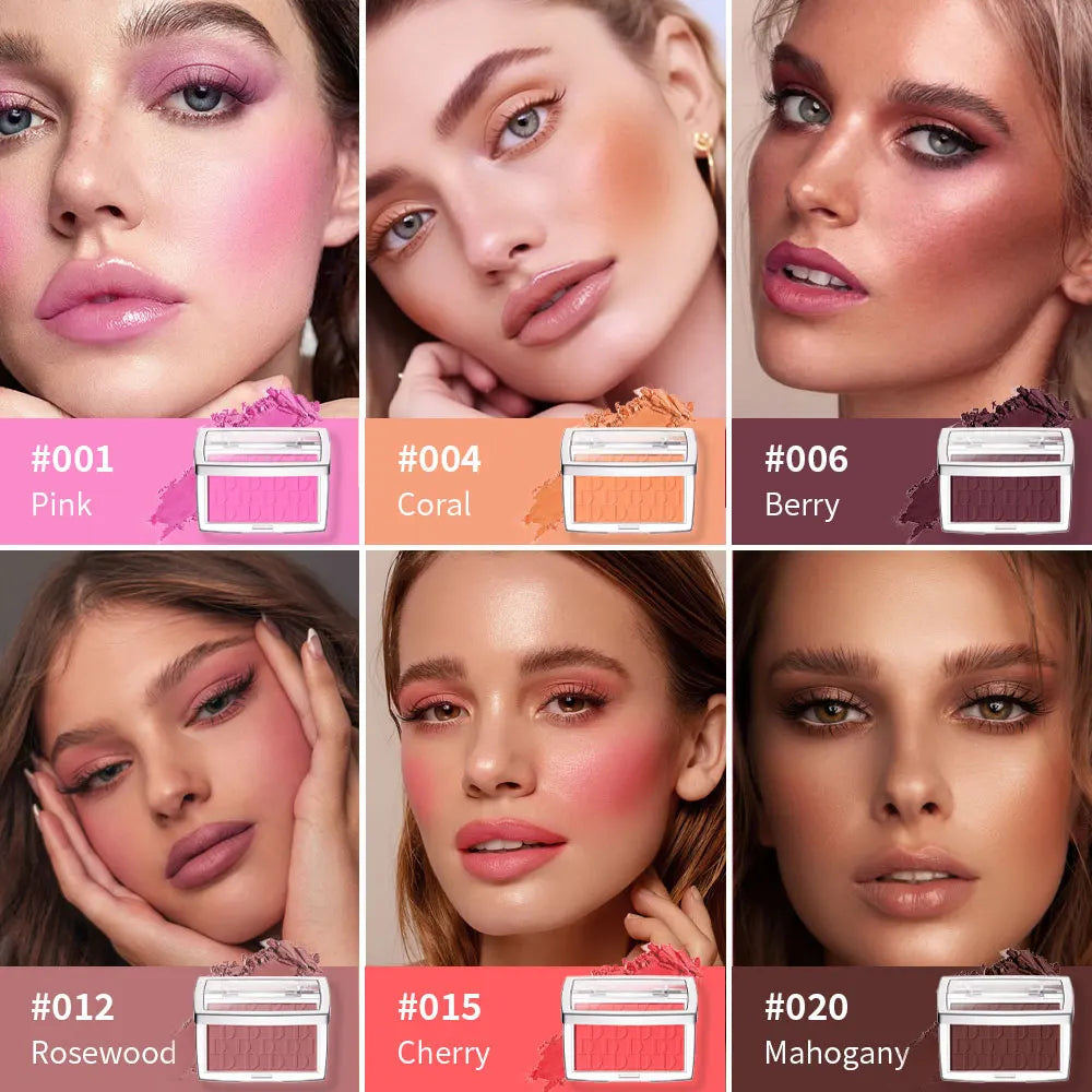 Matte Embossed Blush Palette with Brush for Natural Long Lasting Glow