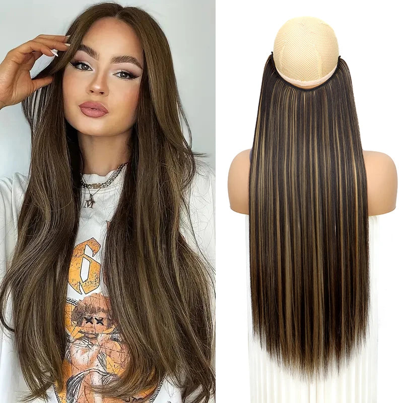 24-Inch Invisible Wire Hair Extensions for Instant Length - 9