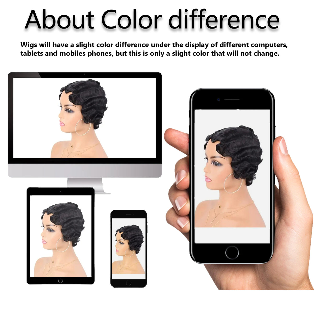 Short Finger Wave Curly Wig for Women Retro 1920s Style Party Hair
