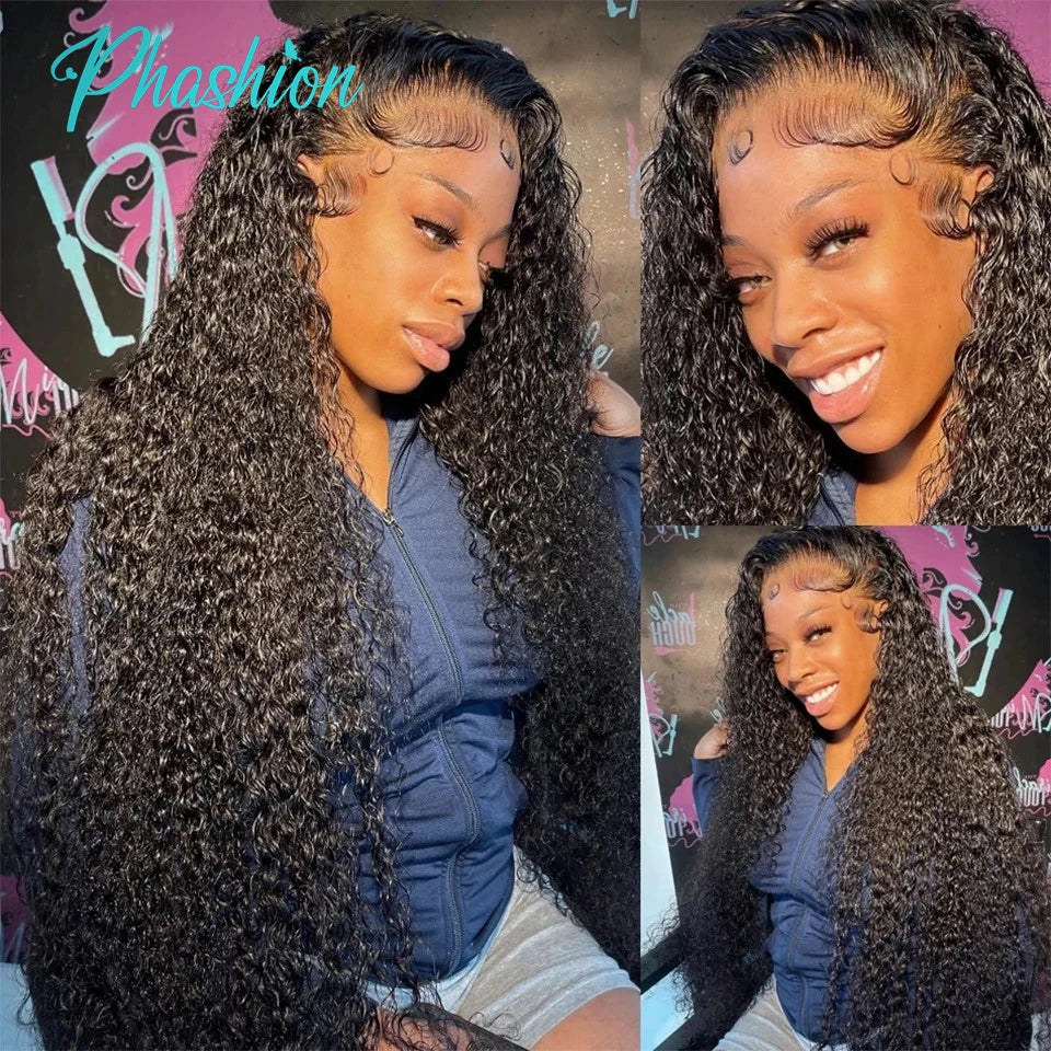 Kinky Curly Human Hair Bundles with Lace Frontal Closure