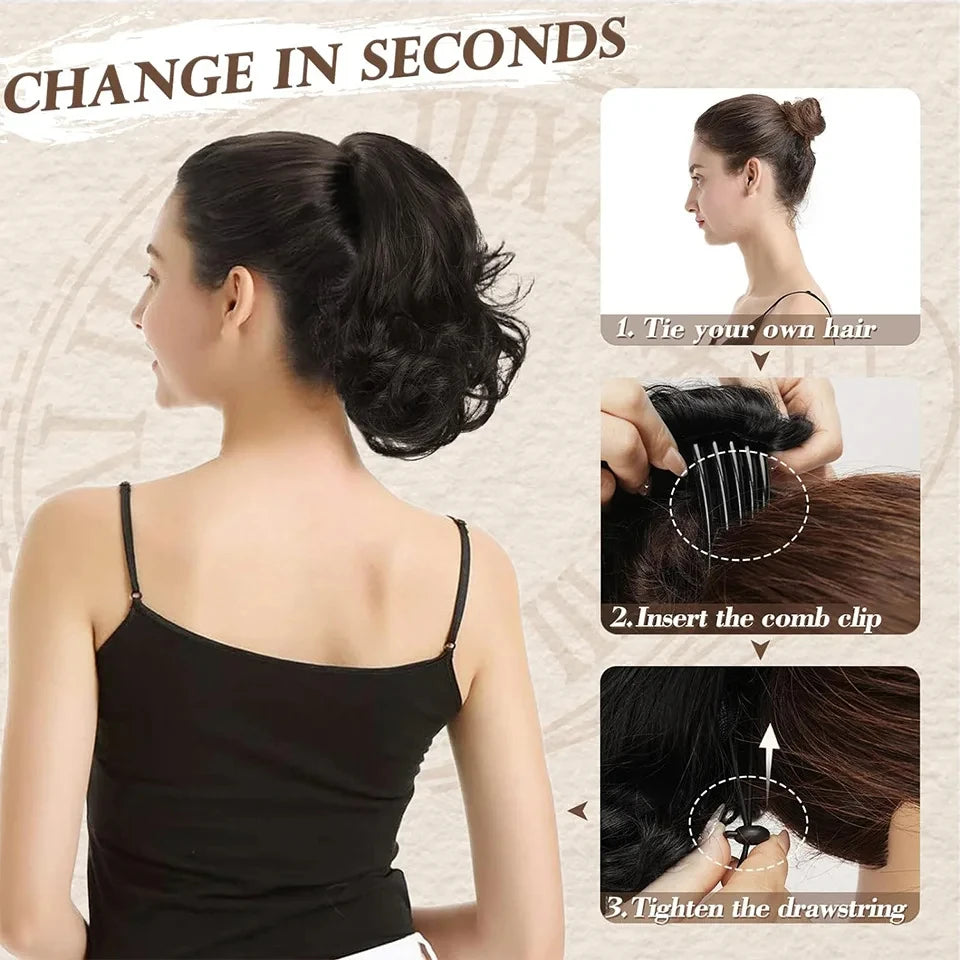 Short Curly Claw Clip Ponytail Hair Extension for Instant Volume - 6