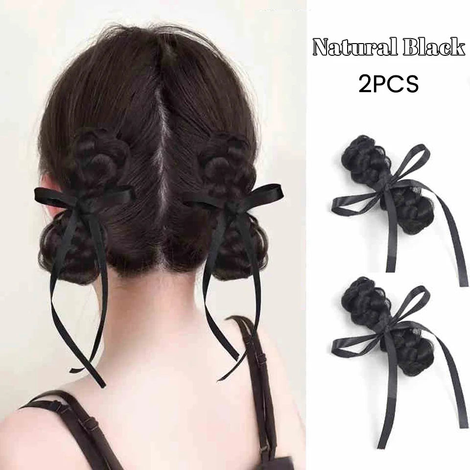 Synthetic Braid Hair Scrunchie for Instant Messy Bun Updos - 70
