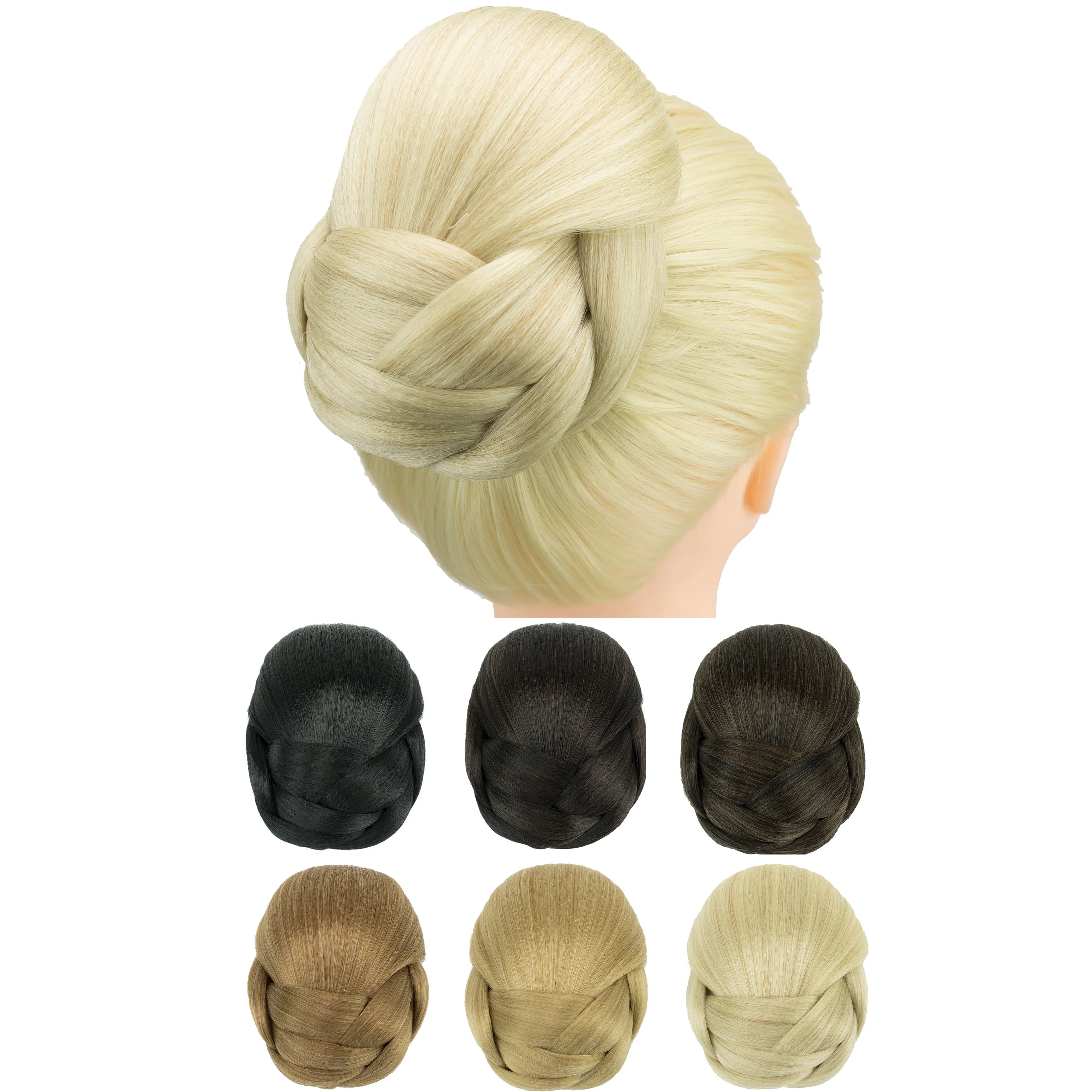 Synthetic Braided Chignon Hair Bun for Elegant Updo Hairstyles - 6