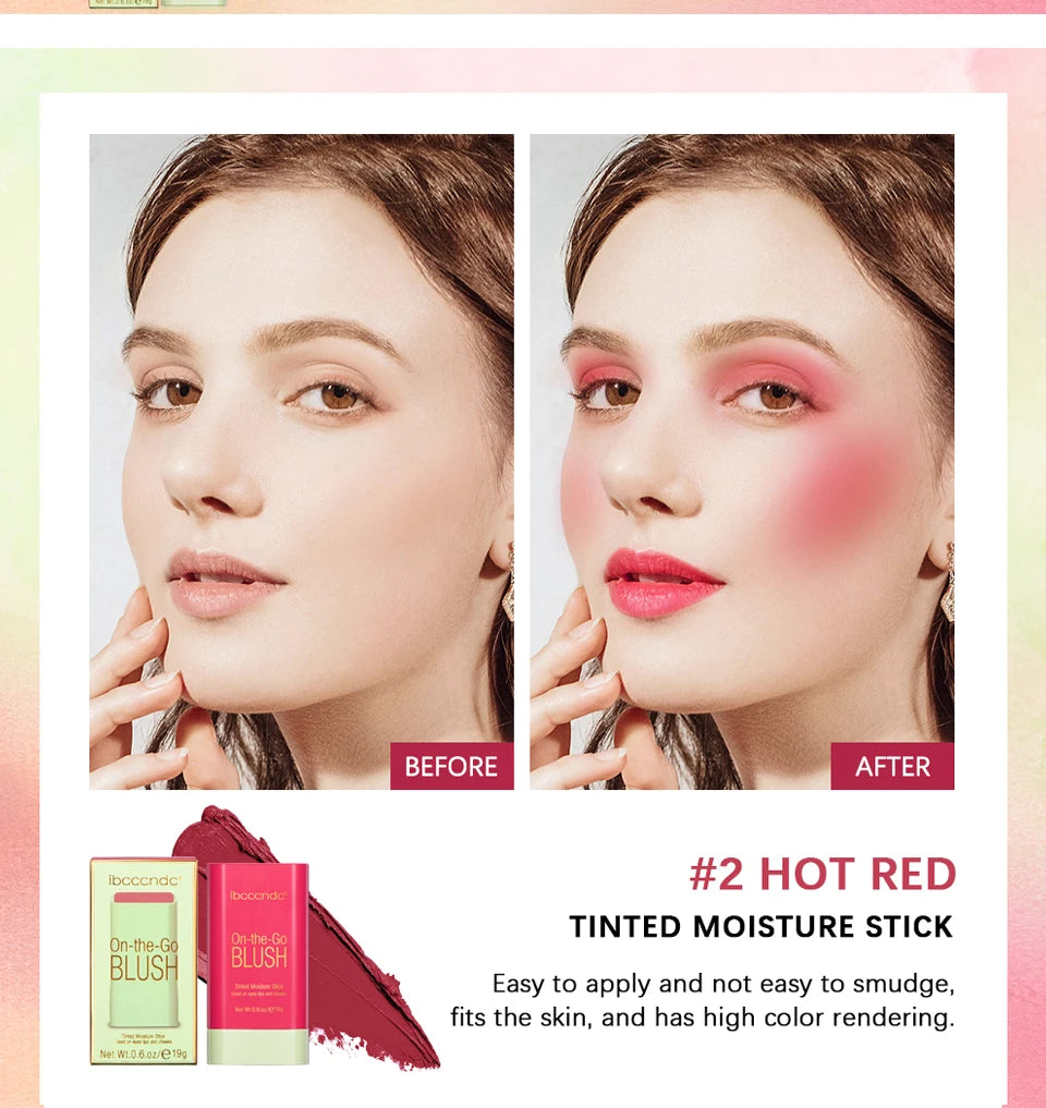 Tinted Moisturizing Blush Stick for Natural Cheeks, Eyes and Lips - 14
