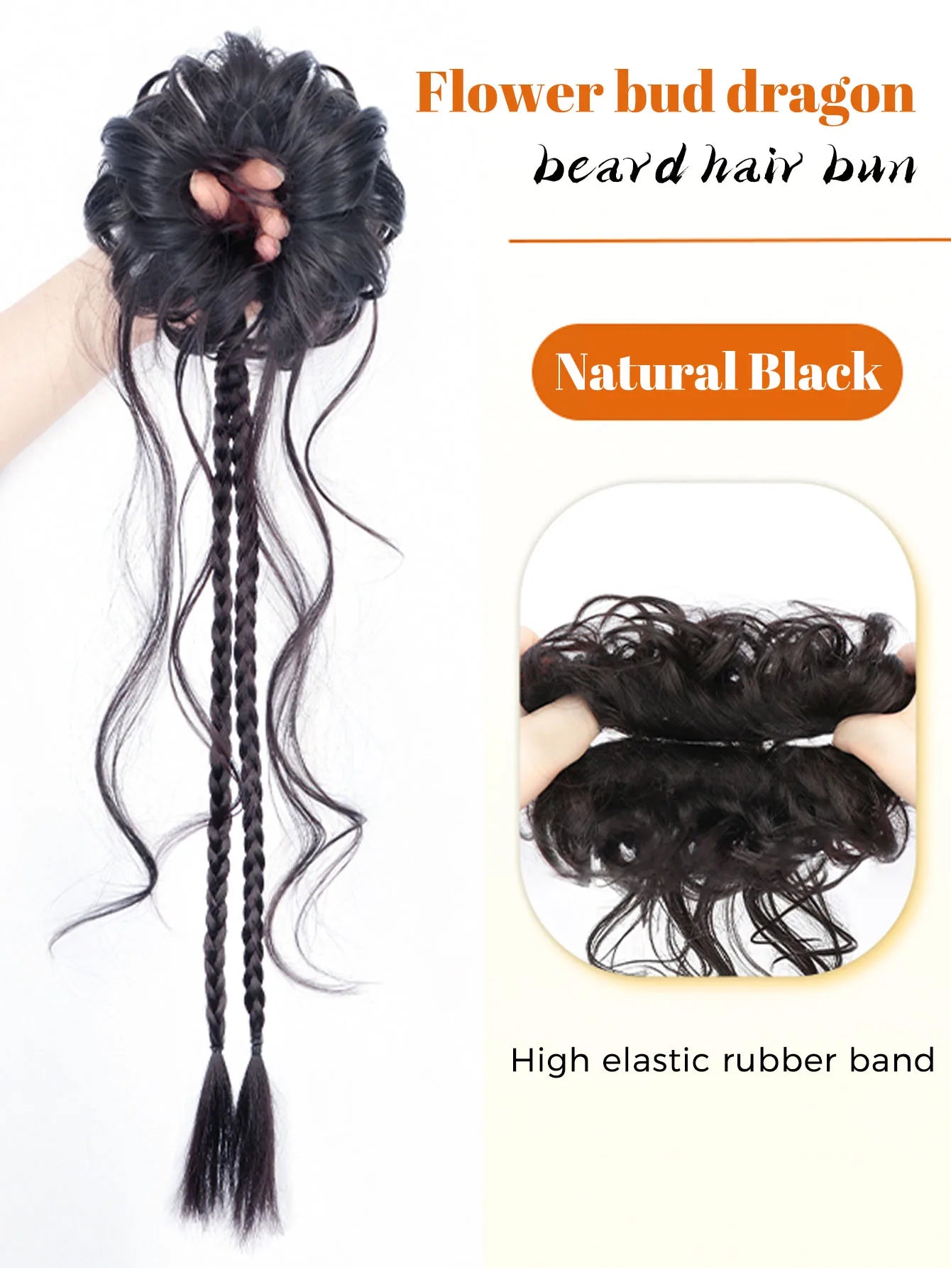 Messy Curly Hair Bun with Braids for Women and Girls - 21