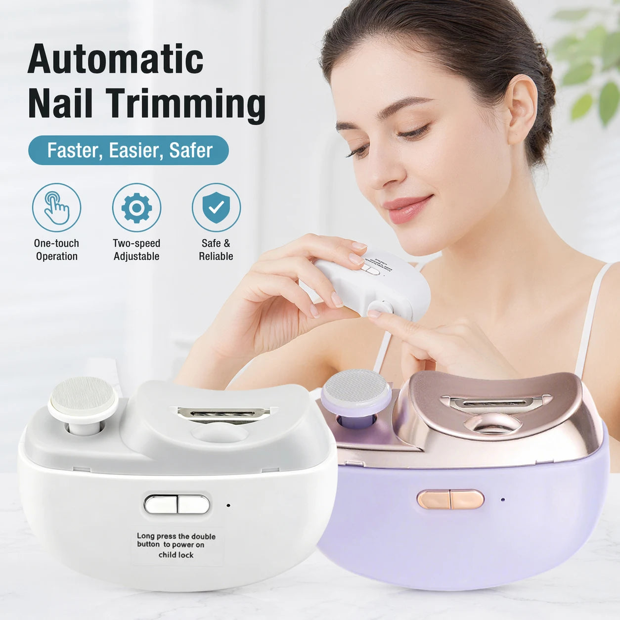 Electric Automatic Nail Clipper and Polisher for Safe Home Nail Care - 1