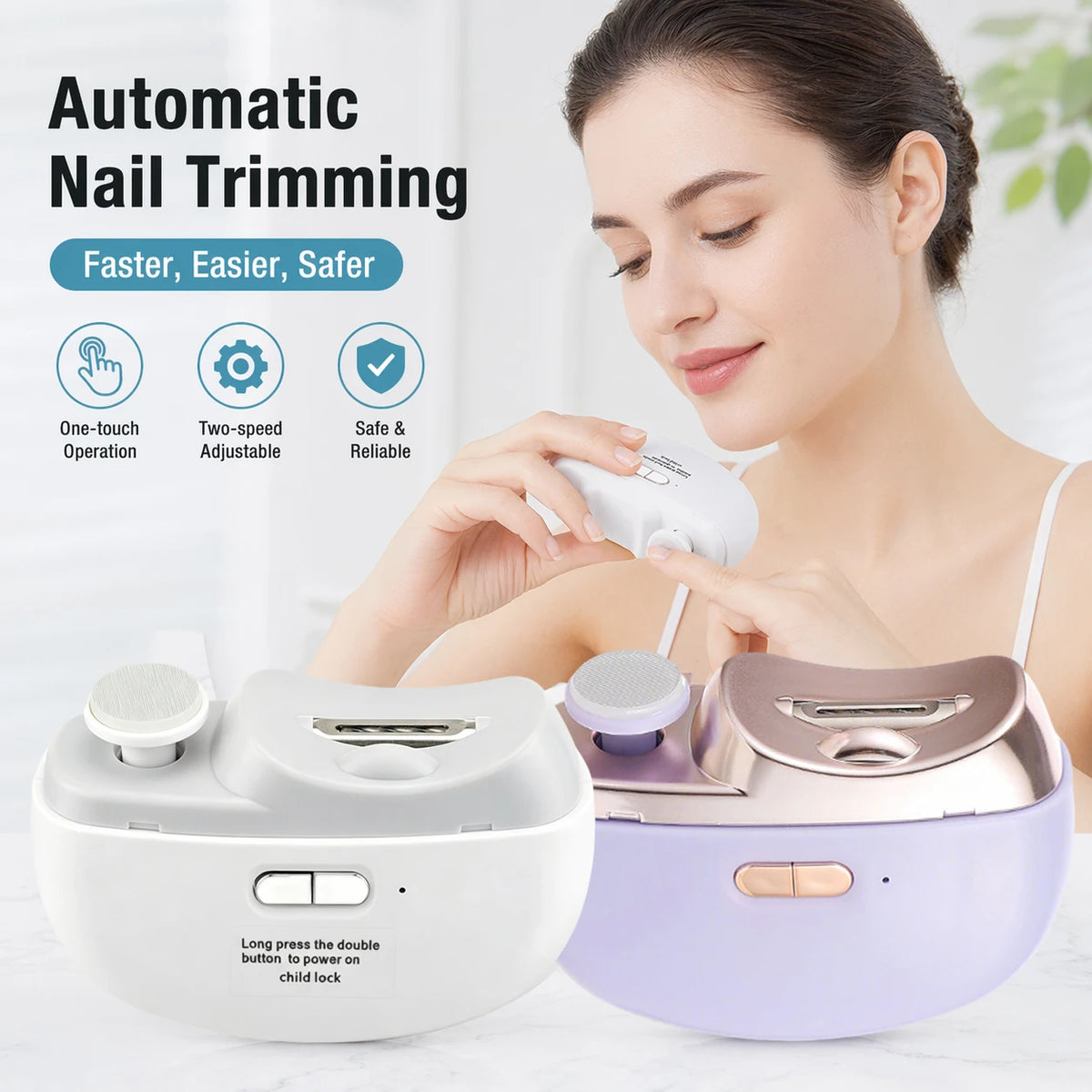 Electric Automatic Nail Clipper and Polisher for Safe Home Nail Care