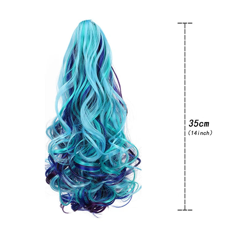 14-Inch Wavy Ombre Claw Clip Ponytail Hair Extension