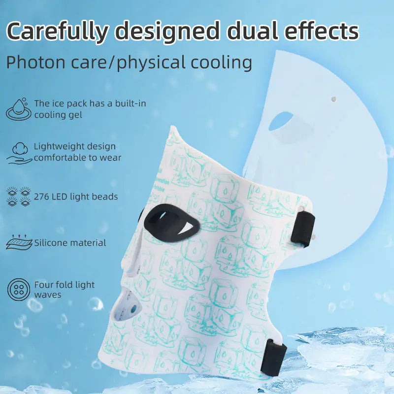 LED Red Light Therapy Face Mask with Cooling Gel for Skin Rejuvenation - 2