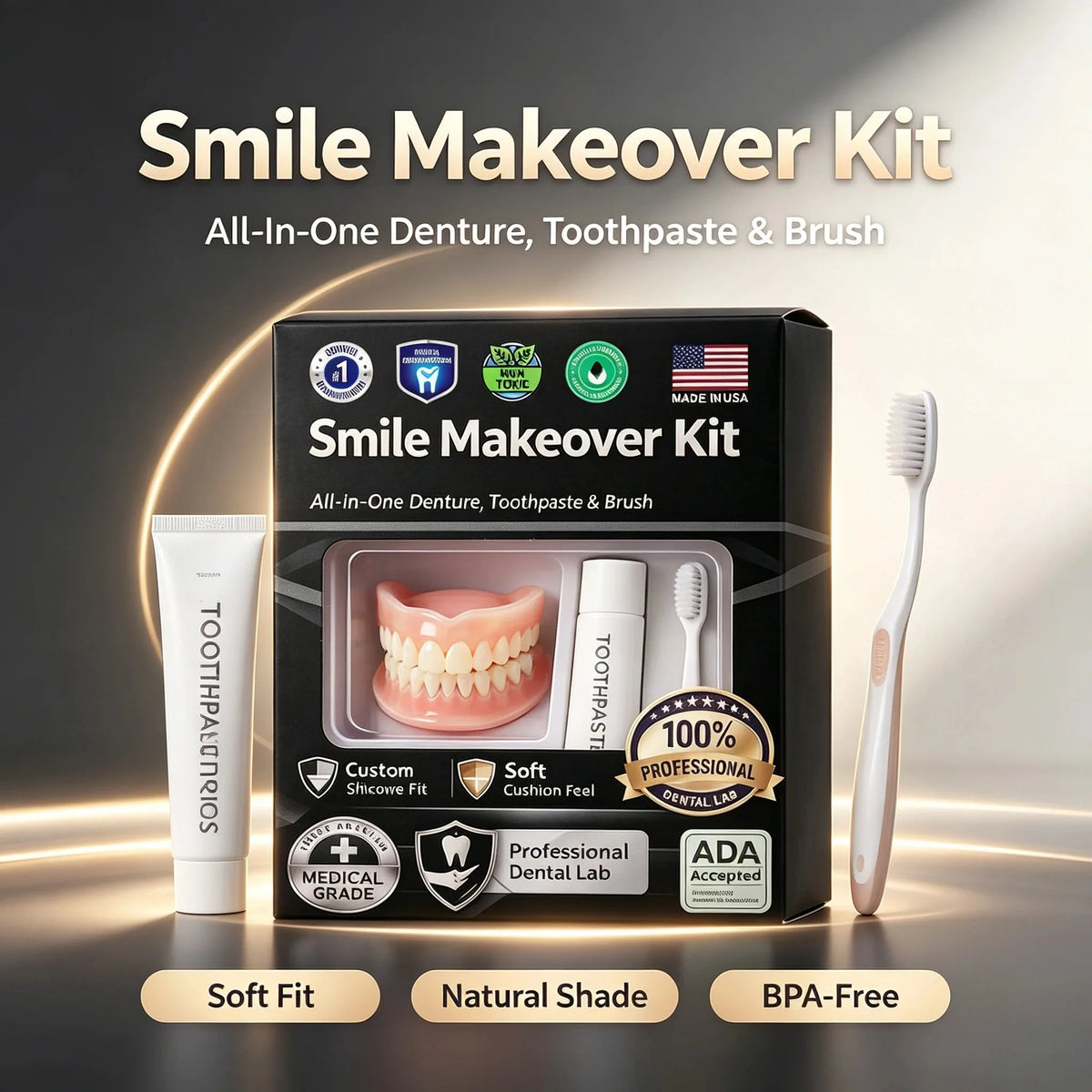 Moldable Silicone Cosmetic Teeth for Instant Natural Smile Restoration