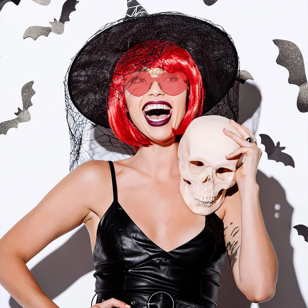 Short Straight Red Bob Wig with Bangs for Daily Wear