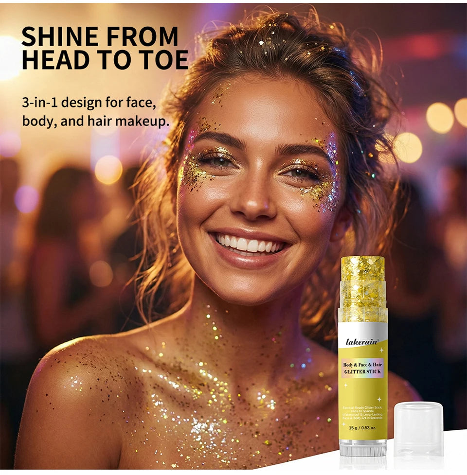 Shimmer Glitter Balm Stick for Face, Hair and Body Makeup - 9