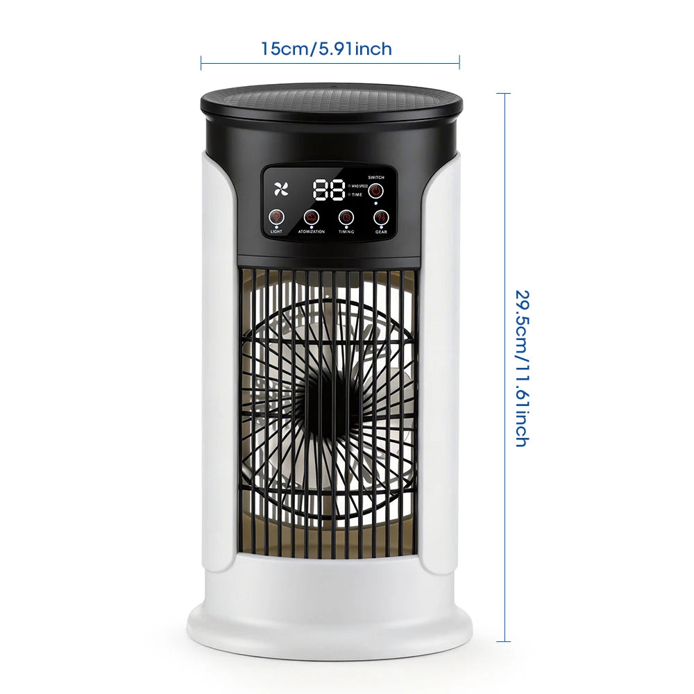 Portable Desktop Air Cooling Fan with Misting and LED Light