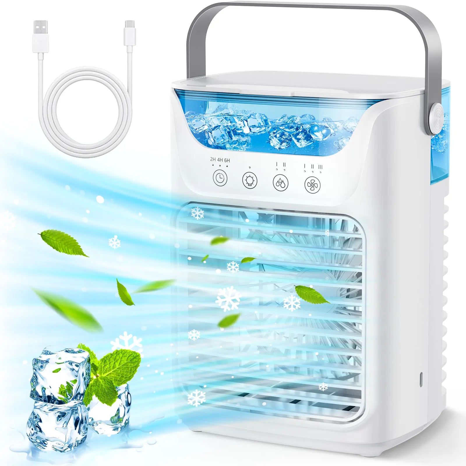 Portable Desktop Air Cooler and Humidifier with Misting Fan for Home - 18