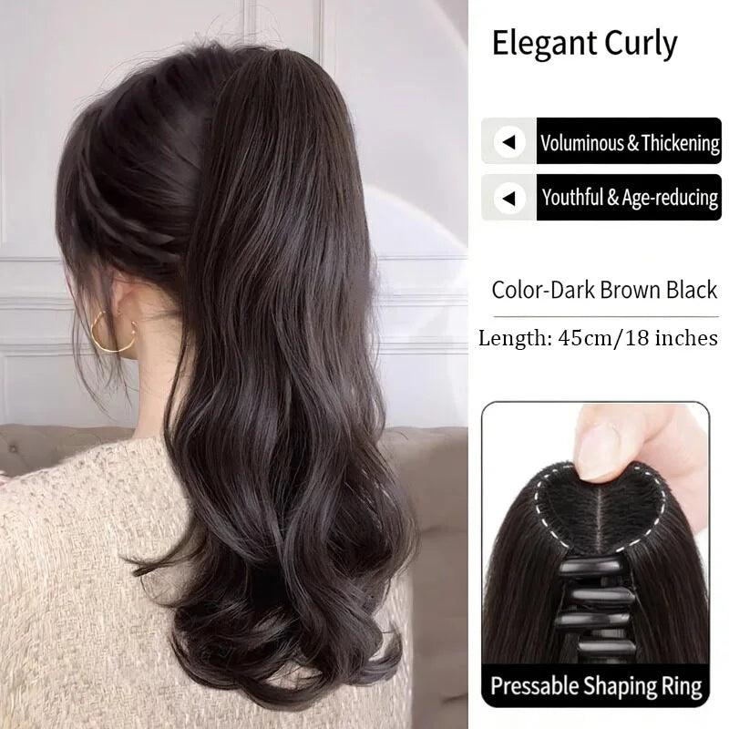 20-Inch Long Wavy Claw Clip Ponytail Extension