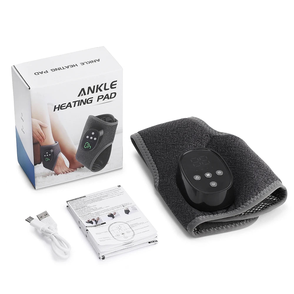 Electric Heated Ankle Massage Brace for Pain Relief and Recovery