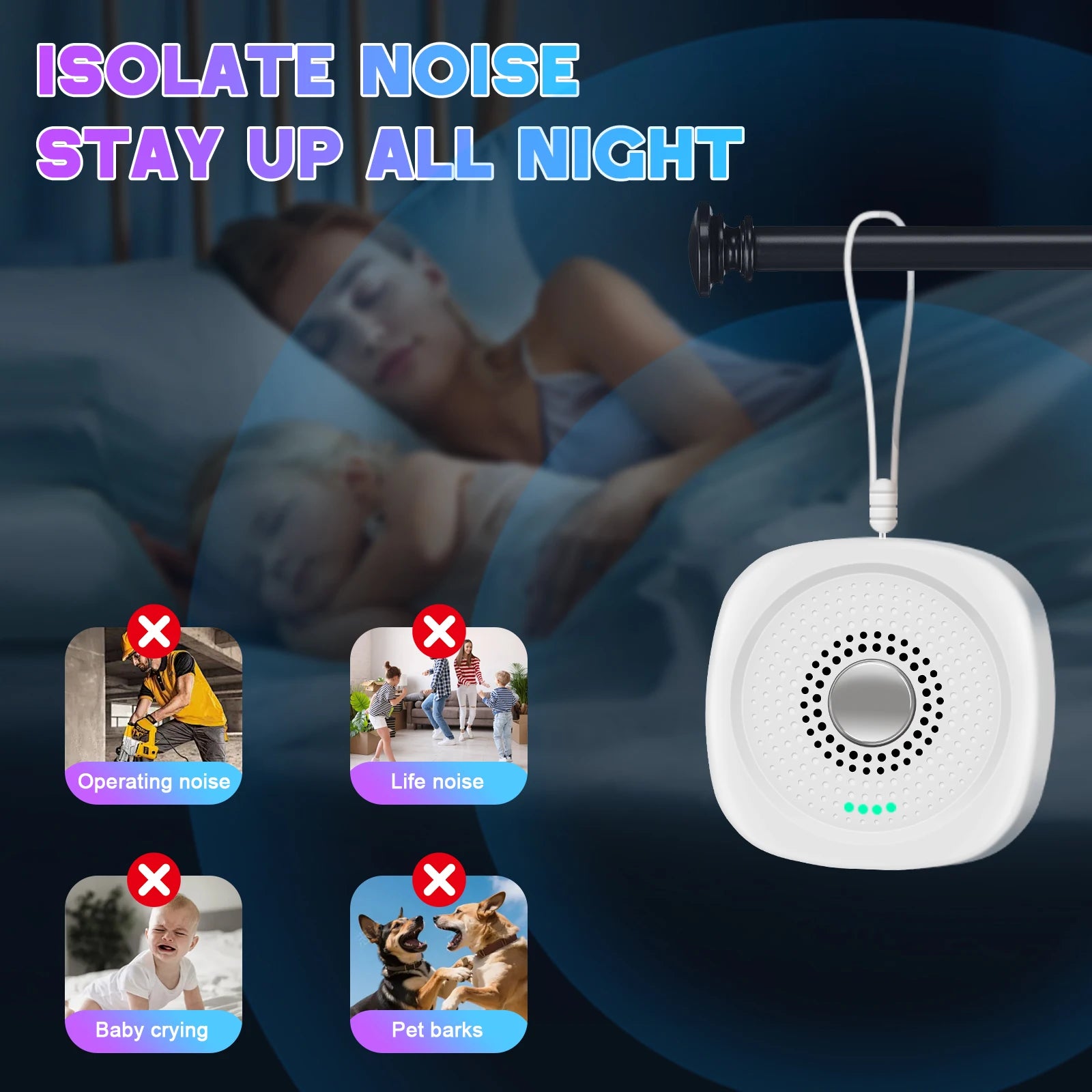 Portable White Noise Sound Machine for Baby and Adult Sleep - 5
