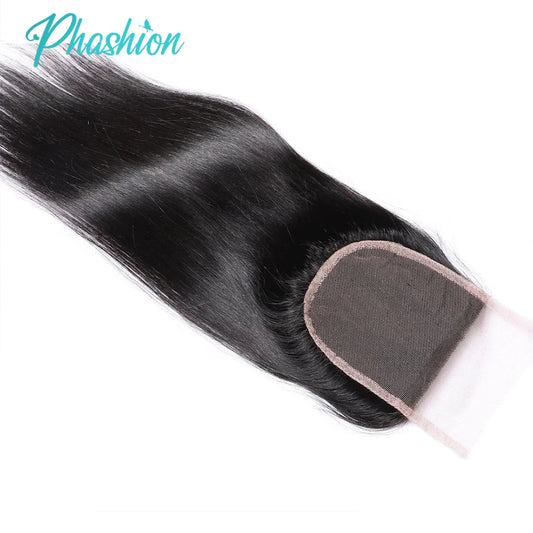 Straight Human Hair Lace Closure for Natural Seamless Styles