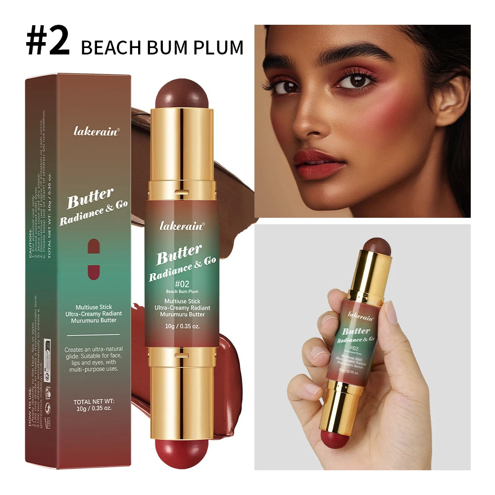 Double-Ended Cream Bronzer and Blush Stick for Face and Lips - 21