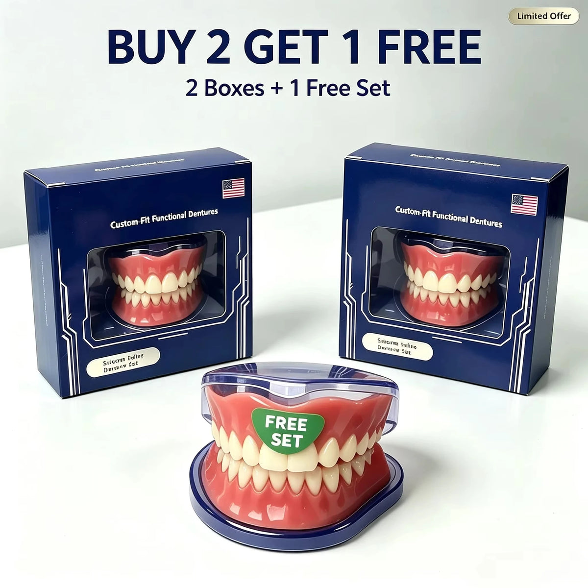 Instant Smile Cosmetic Dentures for Natural Looking Teeth and Confidence