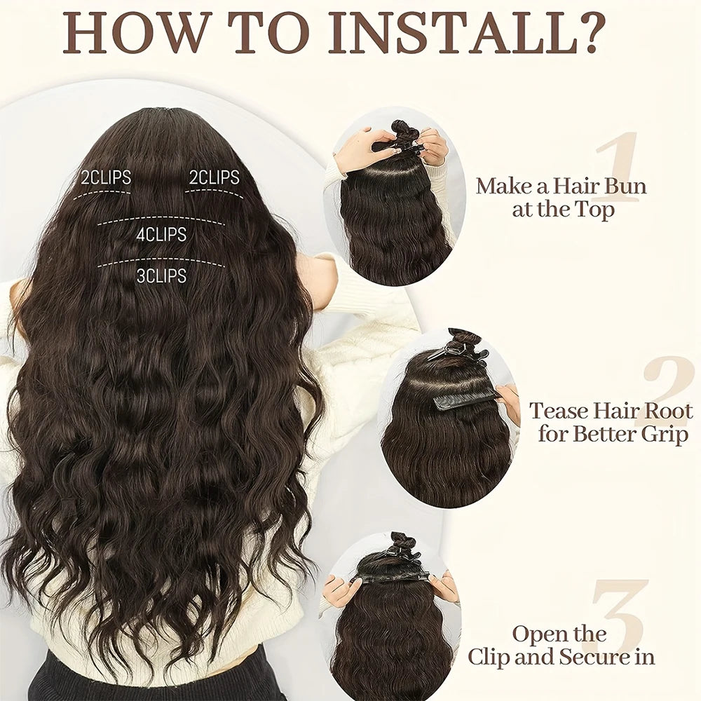 14-Inch Wavy Clip-In Hair Extension Set