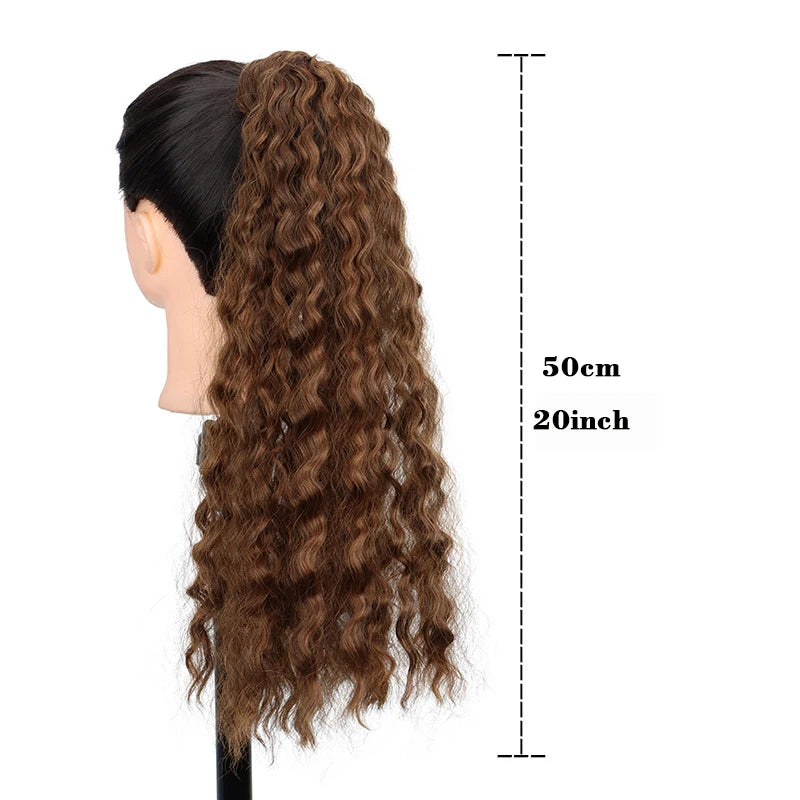 20-Inch Long Curly Ponytail Hair Extension for Instant Volume