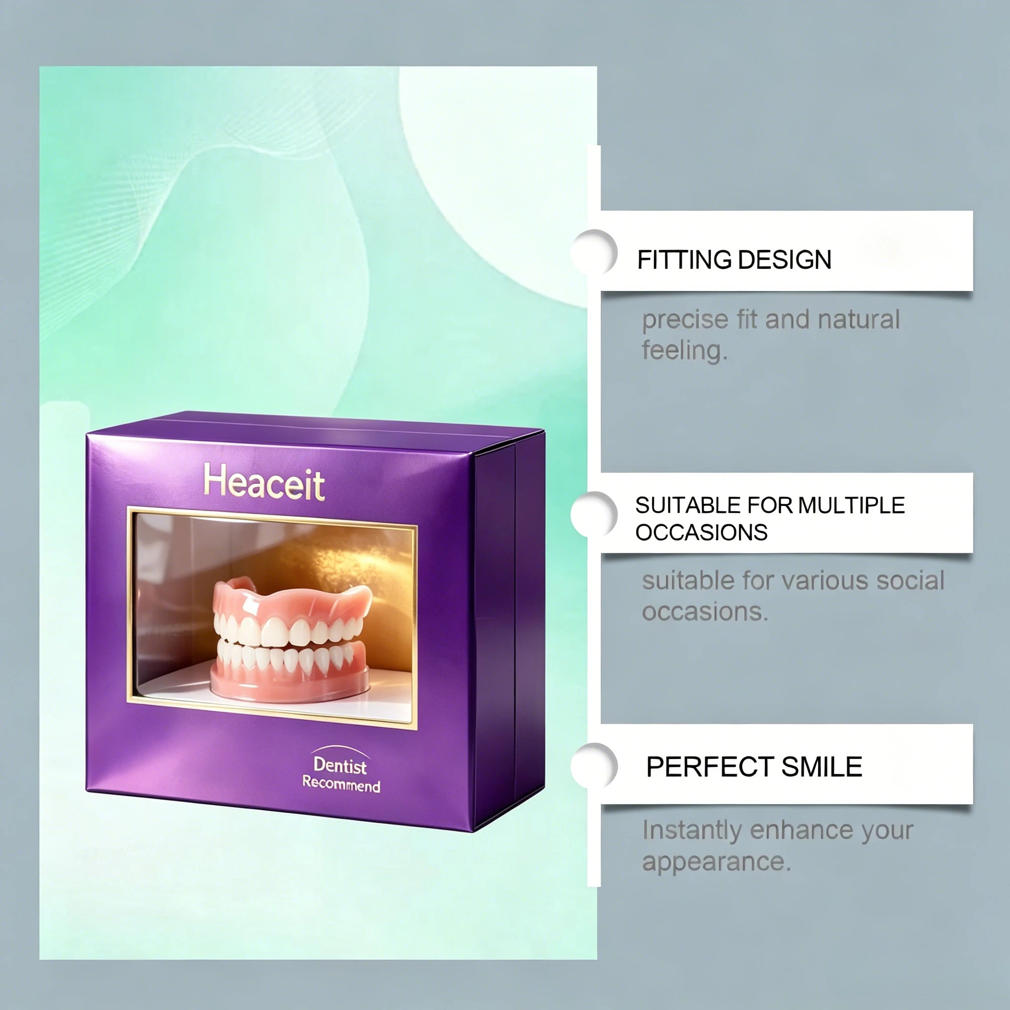 Adjustable Silicone Cosmetic Dentures for a Natural Lifelike Smile - 2