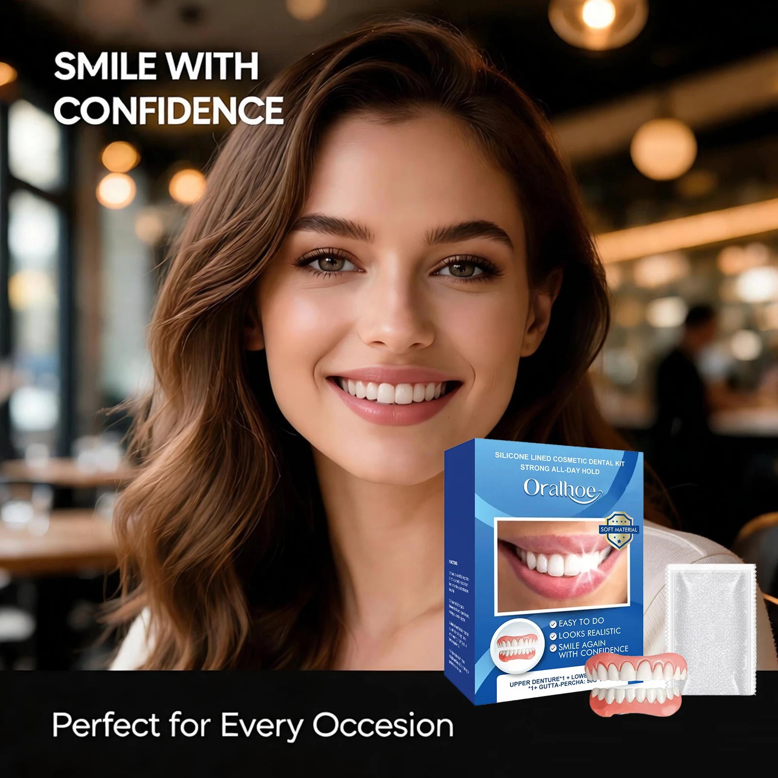 Natural Silicone Dentures Set for Instant Comfortable Smile Restoration - 2