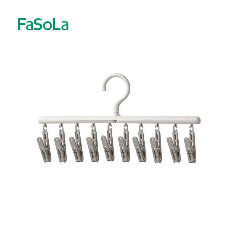 10-Clip Hanging Drying Rack for Socks and Undergarments - 19