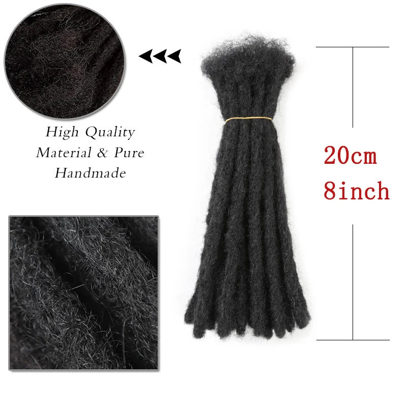 8-Inch Handmade Synthetic Dreadlock Extensions for Men and Women - 2