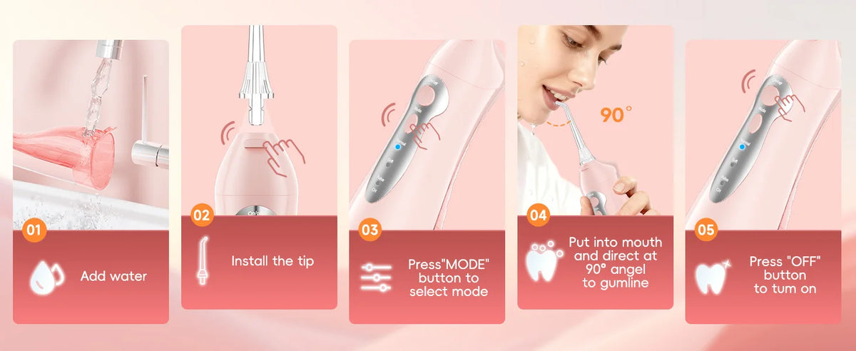 Portable Electric Water Flosser for Deep Teeth and Gum Cleaning