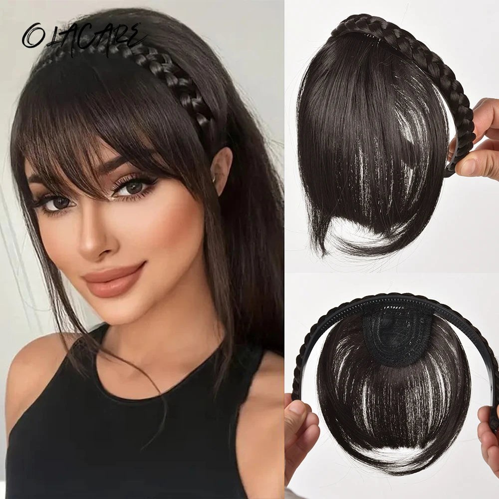 Braided Headband with Bangs for Instant Hair Style - 1