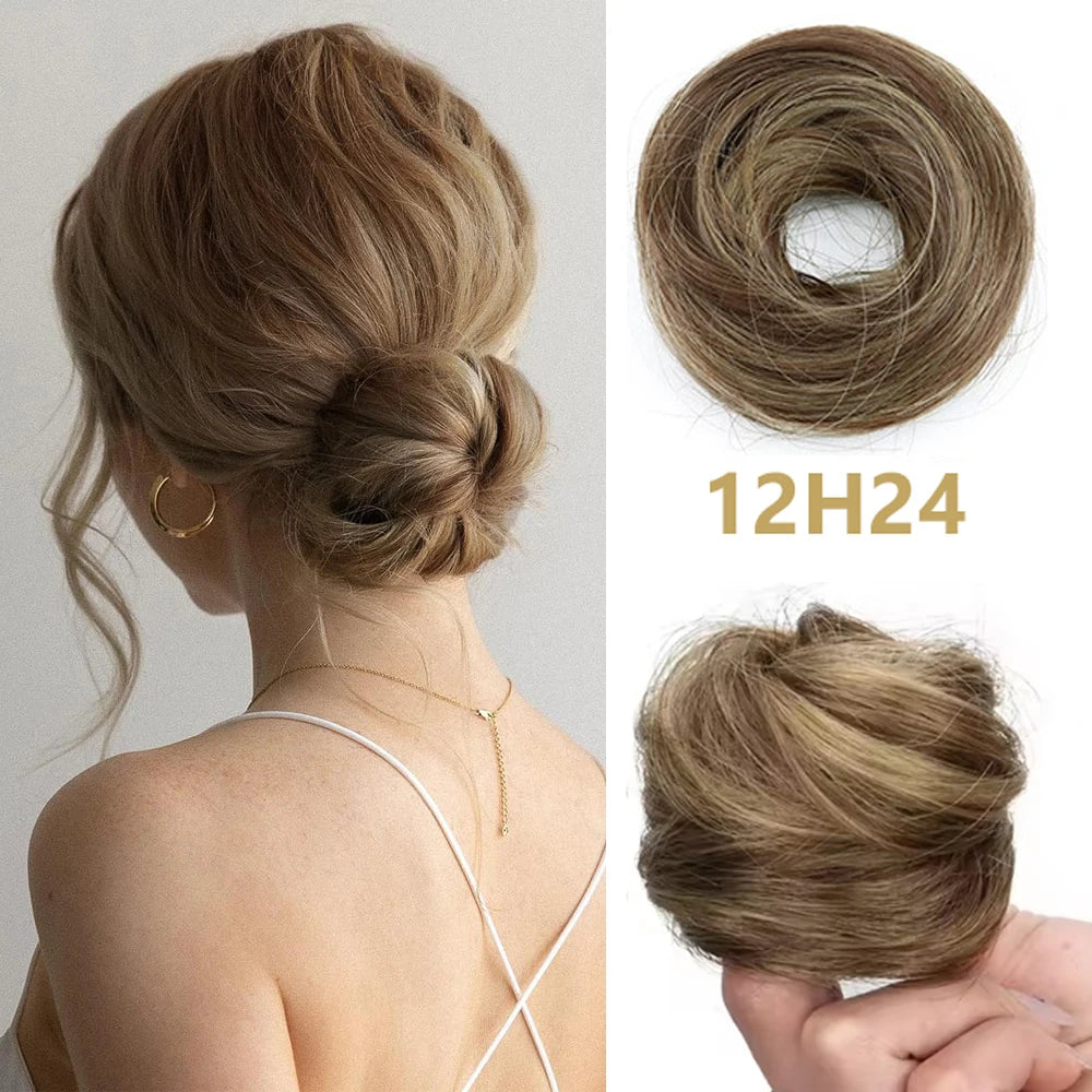Messy Bun Hair Extension Scrunchie - 13