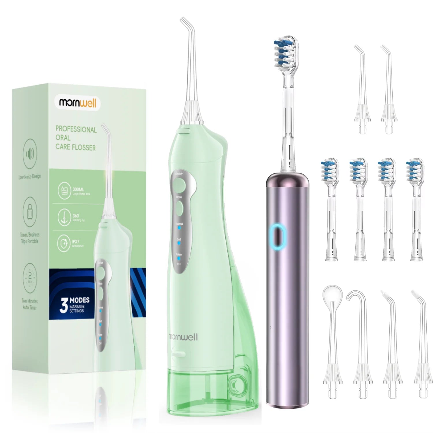 Portable Electric Water Flosser and Sonic Toothbrush Oral Care Combo Set - 23