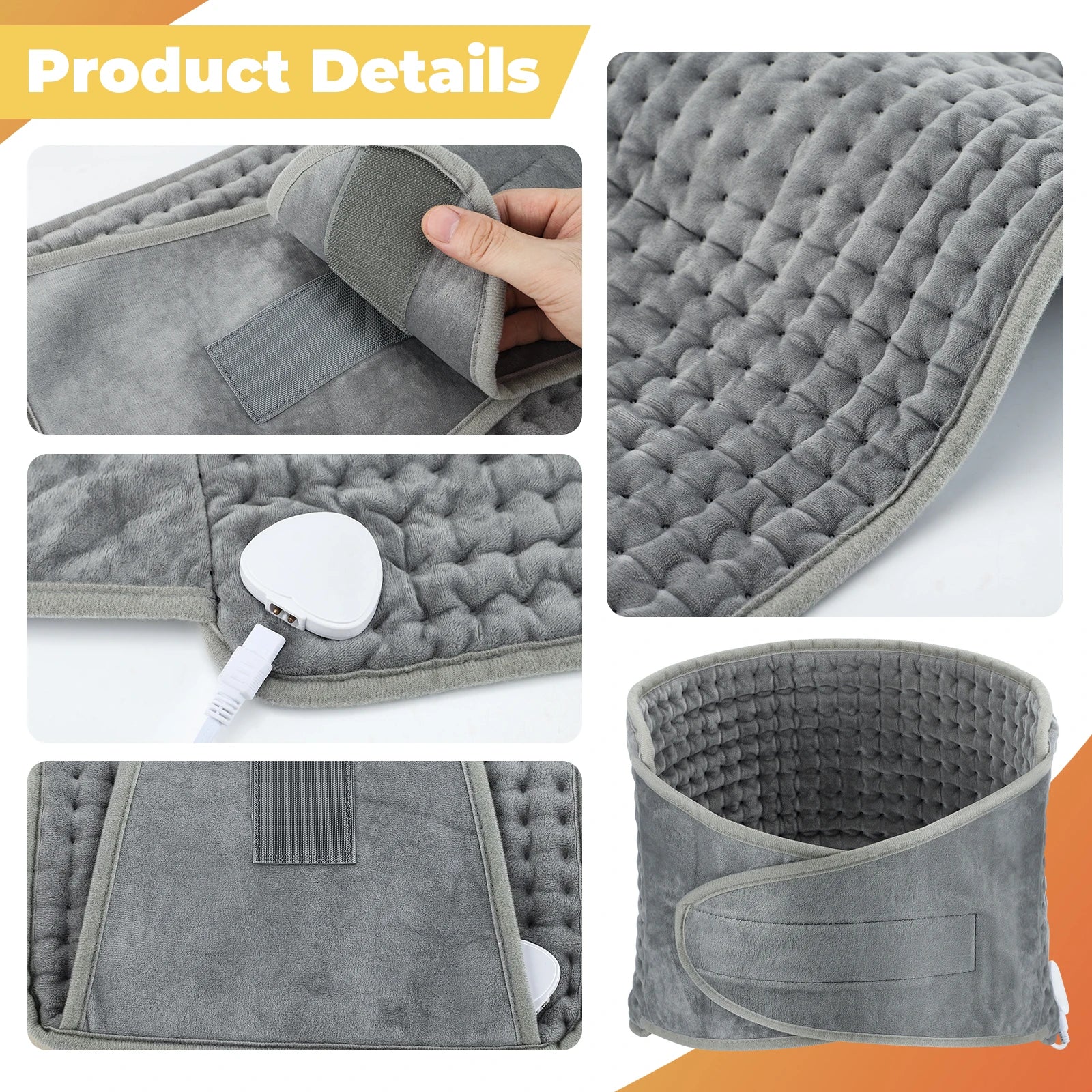 Electric Heated Lumbar Support Belt for Back Pain and Muscle Relief - 6