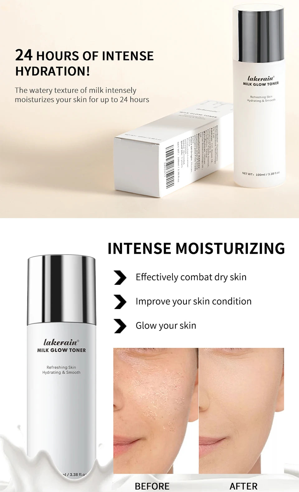 Brightening Milk Glow Face Toner for Hydrated and Radiant Skin - 10