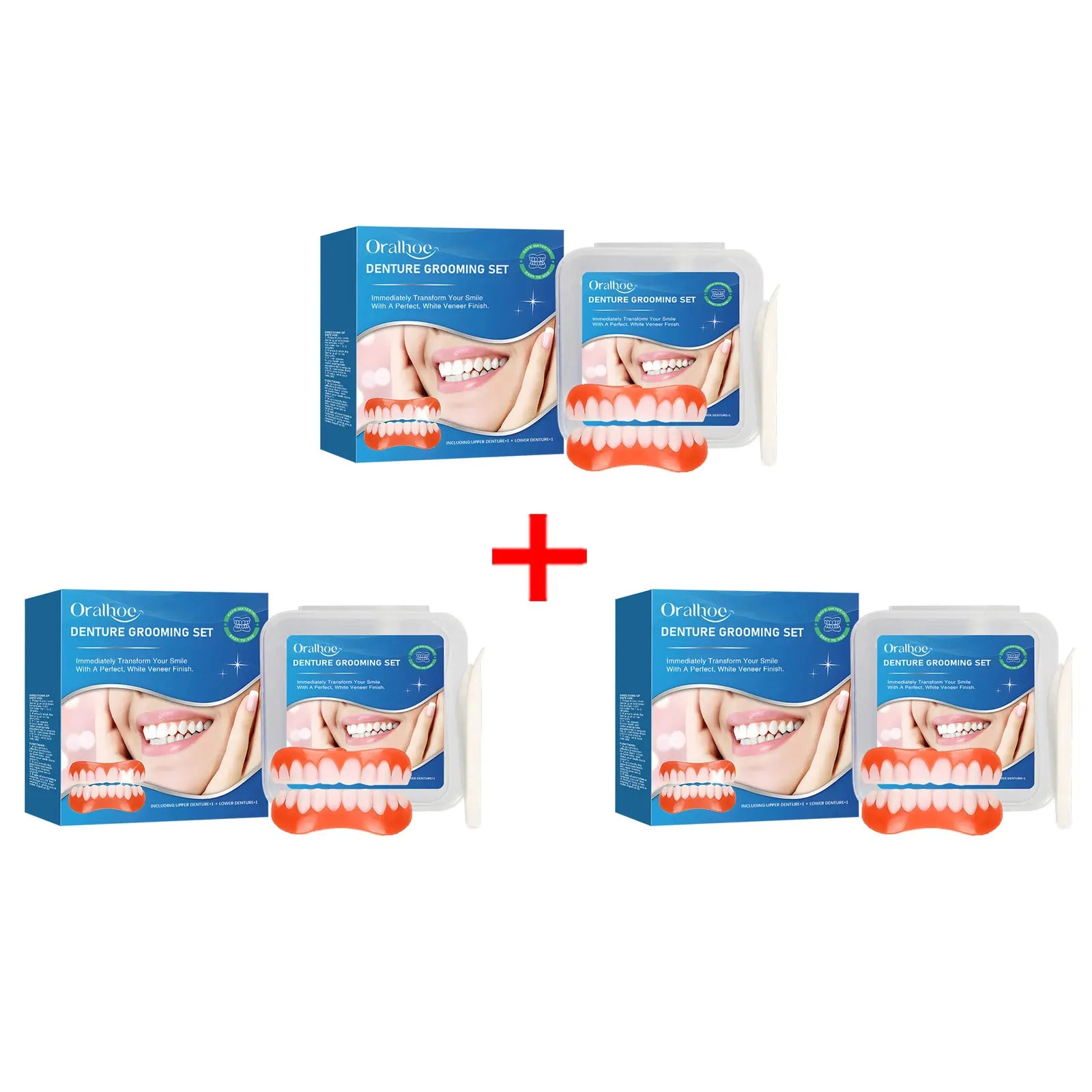 Snap-On Silicone Denture Set for Instant Smile Transformation - 22