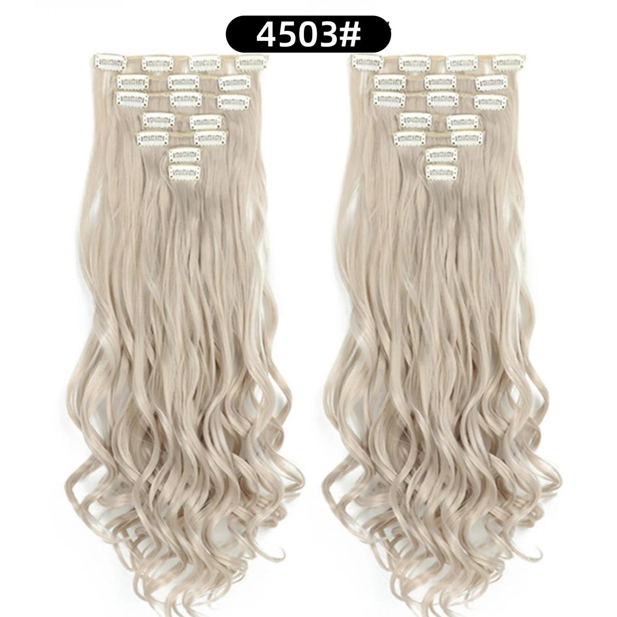 22 Inch Deep Wave Clip-In Hair Extensions Full Head Set
