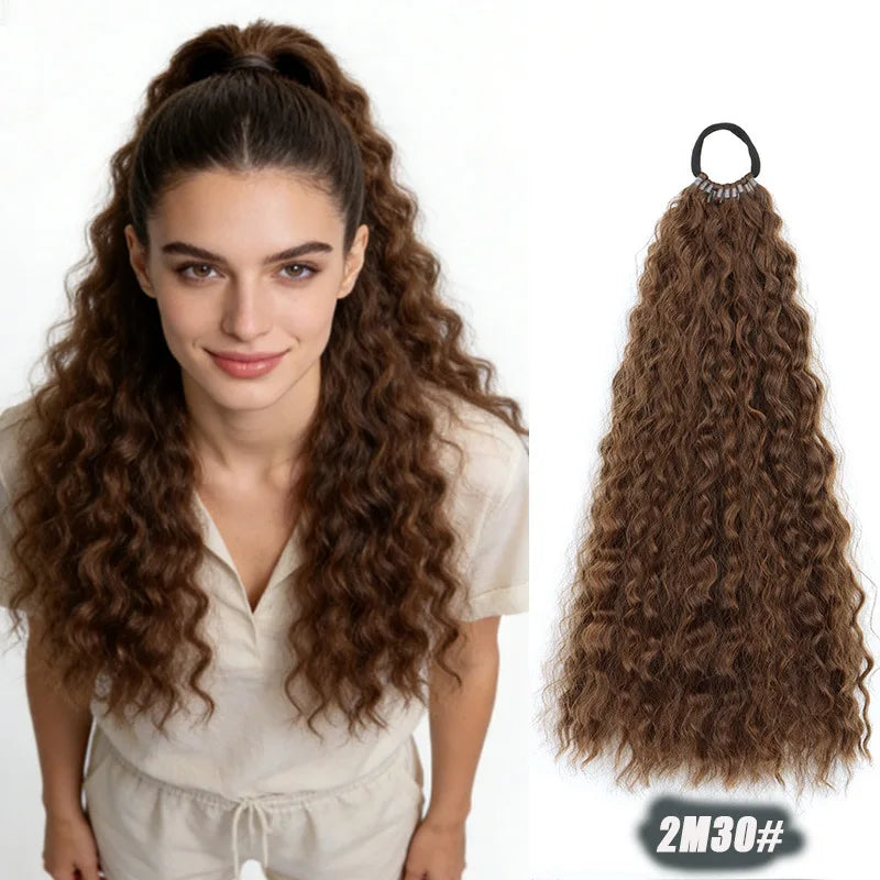 20-Inch Long Curly Ponytail Hair Extension for Instant Volume - 19