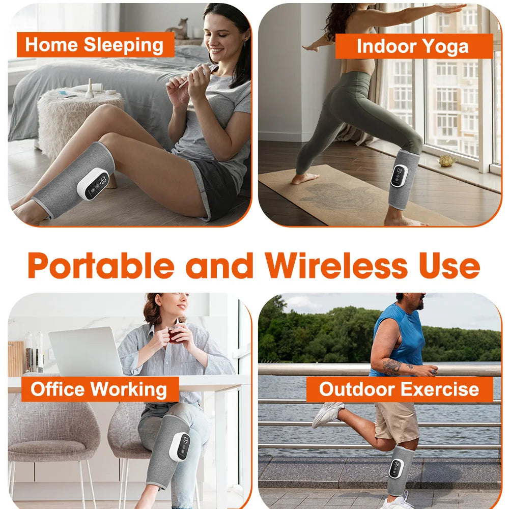Wireless Air Compression Leg Massager for Circulation and Muscle Relief