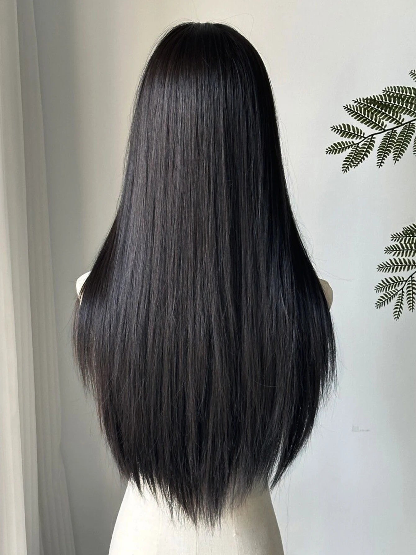 Long Straight Cosplay Wig with Bangs for Parties - 4