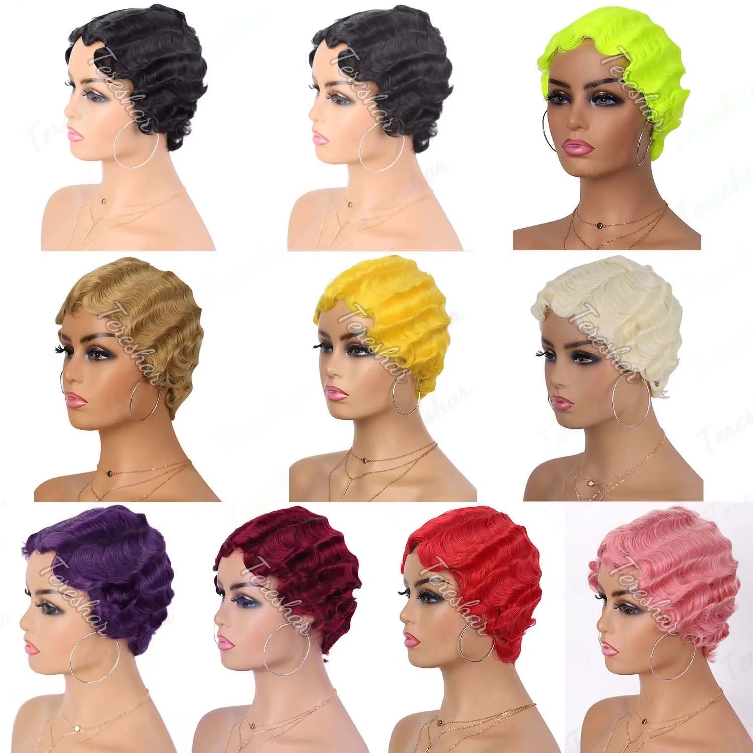 Short Finger Wave Pixie Cut Wig for Women Stylish Daily Cosplay Hair - 5