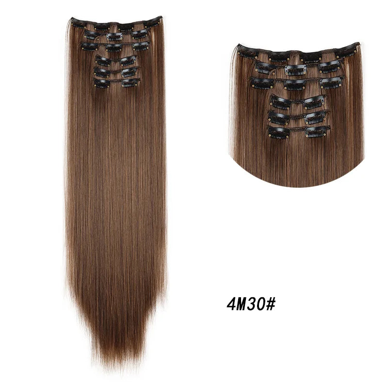 Long Curly Clip-In Hair Extensions for Instant Volume and Length - 30