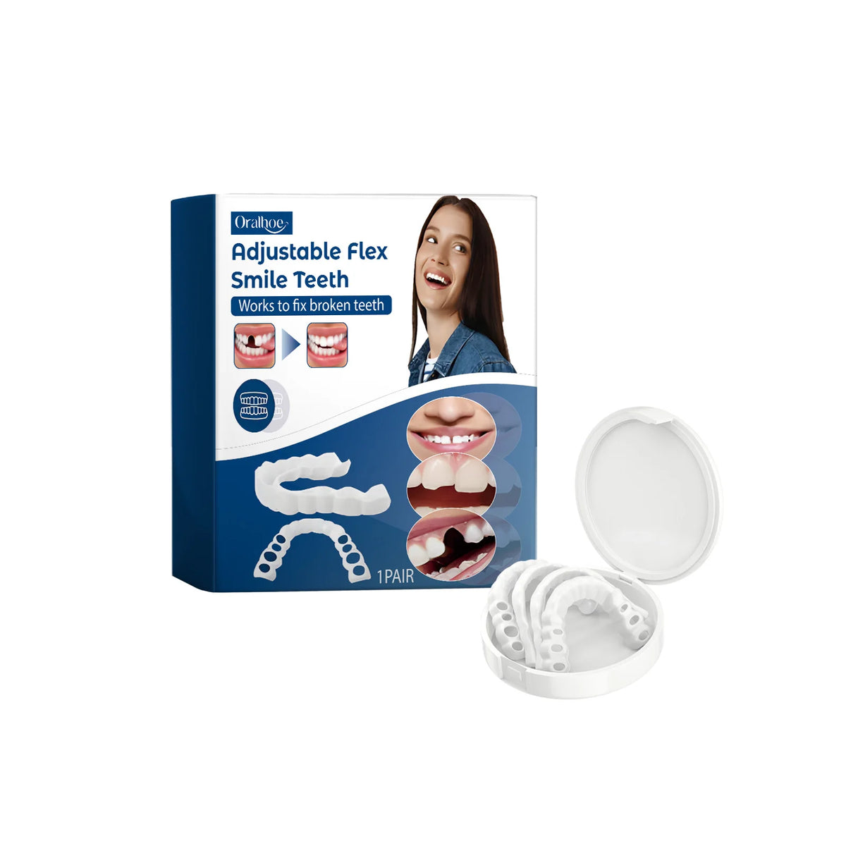 Adjustable Snap-On Silicone Dentures for Instant Smile Repair