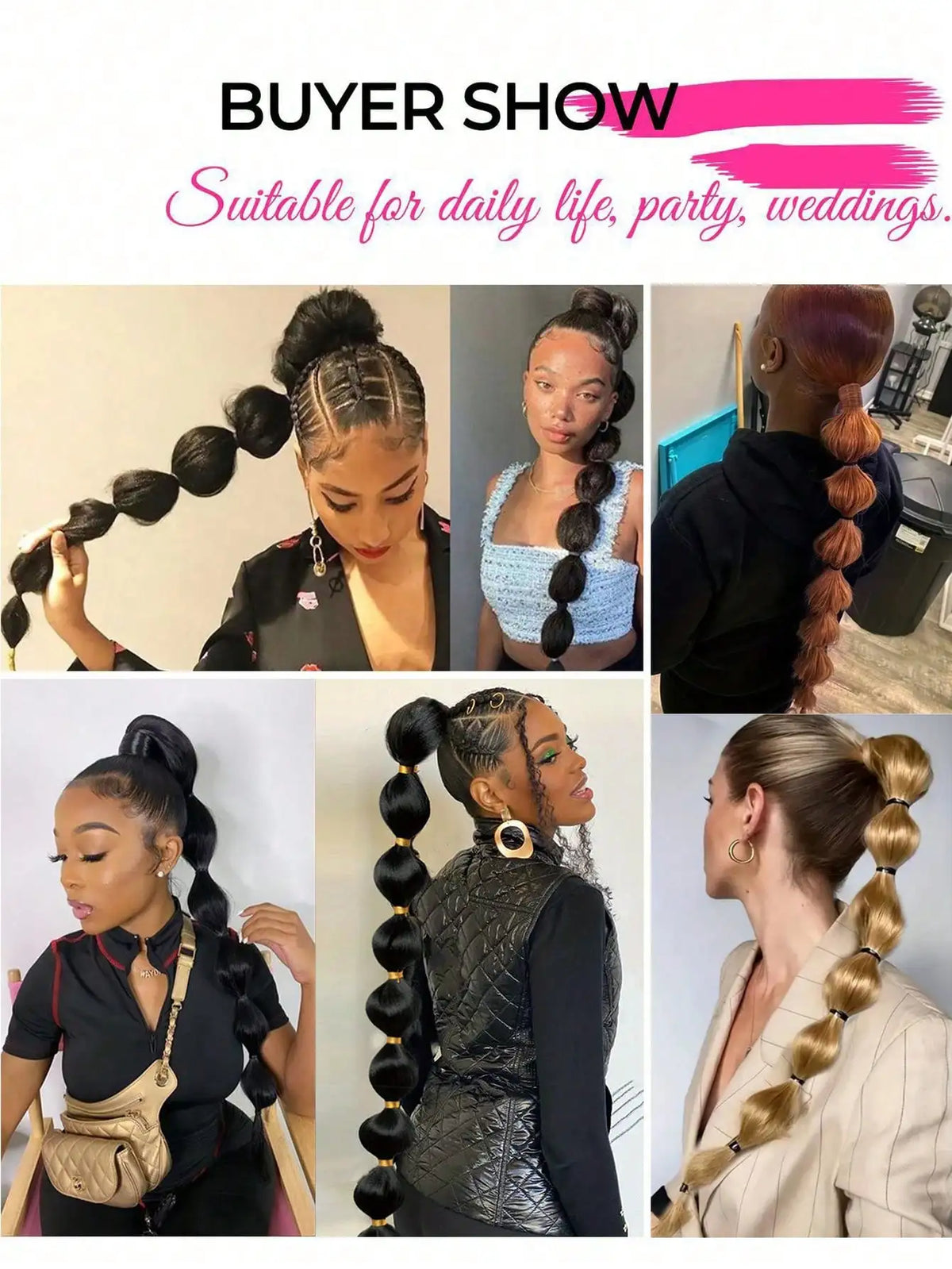 Synthetic Bubble Ponytail Hair Extension for Instant Volume