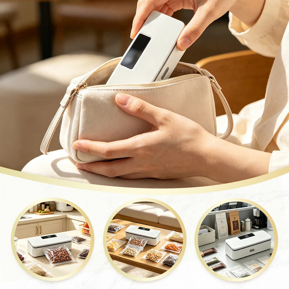 Portable Rechargeable Mini Bag Sealer with Adjustable Heat Settings
