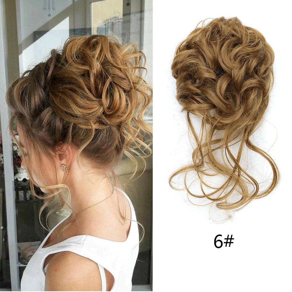 Messy Curly Hair Bun Extension for Instant Volume - 16