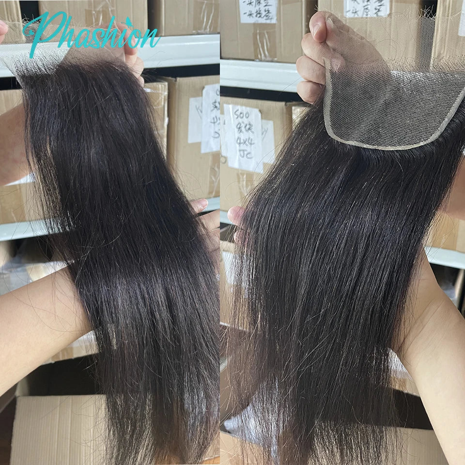 Straight Human Hair Lace Closure for Natural Seamless Styles - 3